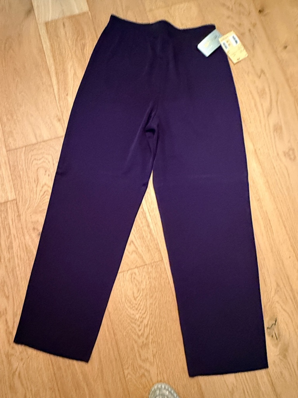 Misook Navy Straight-Leg Pull-On Pants